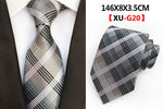 Men&#39;s Fashion Tie 8cm Silk Classic Necktie Yellow Blue Plaid Striped Flower Ties Business Wedding Mans Neckwear Gift Accessories