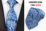 Men&#39;s Fashion Tie 8cm Silk Classic Necktie Yellow Blue Plaid Striped Flower Ties Business Wedding Mans Neckwear Gift Accessories