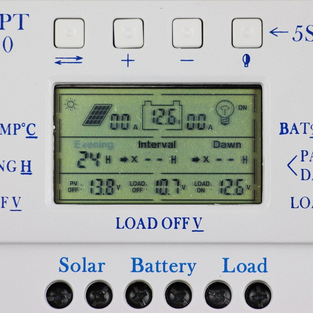 MPPT T40 40A Solar Charge Regulator 12V 24V Auto LCD Display Controller with Load Dual Timer Control for Street Light System