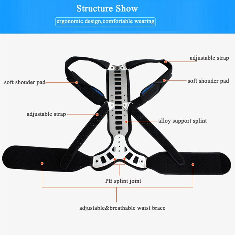 Posture Corrector Back And Shoulder Brace Support For Men Women -  Device To Improve Bad Posture