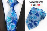 Men&#39;s Fashion Tie 8cm Silk Classic Necktie Yellow Blue Plaid Striped Flower Ties Business Wedding Mans Neckwear Gift Accessories