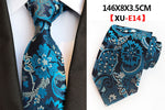 Men&#39;s Fashion Tie 8cm Silk Classic Necktie Yellow Blue Plaid Striped Flower Ties Business Wedding Mans Neckwear Gift Accessories