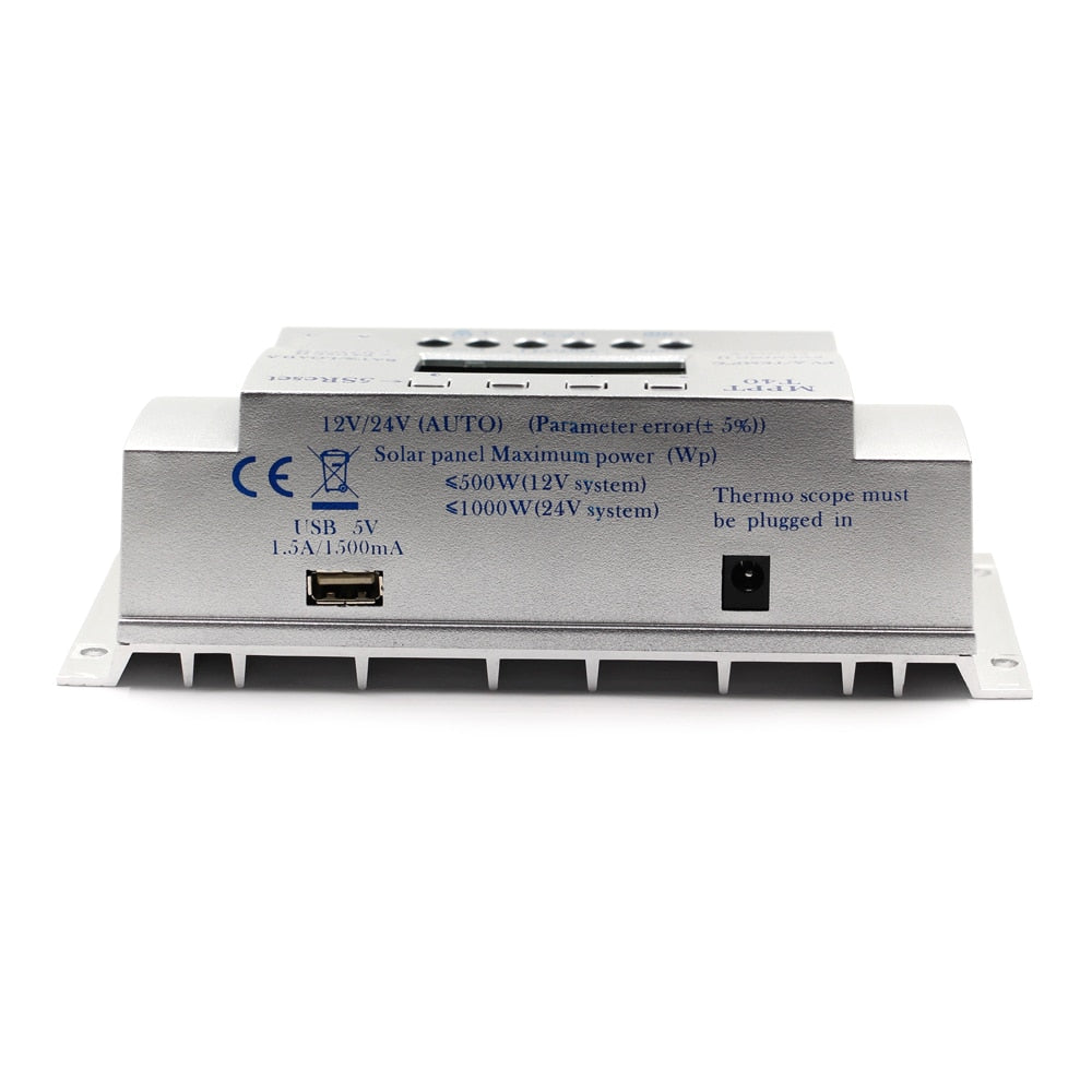MPPT T40 40A Solar Charge Regulator 12V 24V Auto LCD Display Controller with Load Dual Timer Control for Street Light System