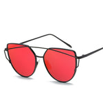 2021 Fashion Cat Eye Vintage Rose Gold Mirror Woman&#39;s Sunglasses Metal Reflective Flat Lens Tourism Sunglasses Multi-color style