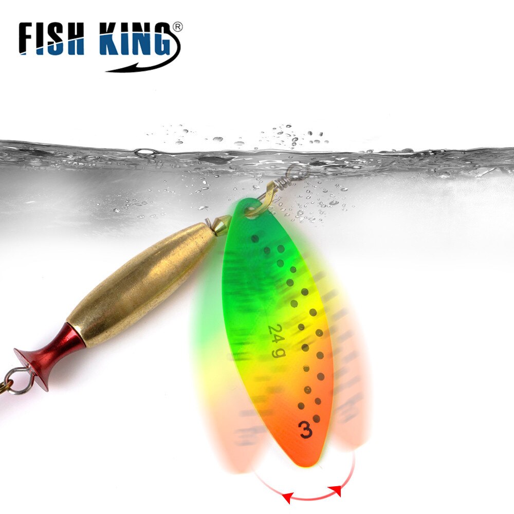 FISH KING Spinner Lure Bait Long Cast 18g 24g Spoon Lures pike Metal Fishing Lure Bass Hard Bait With Hooks