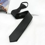 Black Clip On Tie Security Ties For Men Women Doorman Steward Matte Black Necktie Black Funeral Tie Clothing Accessories
