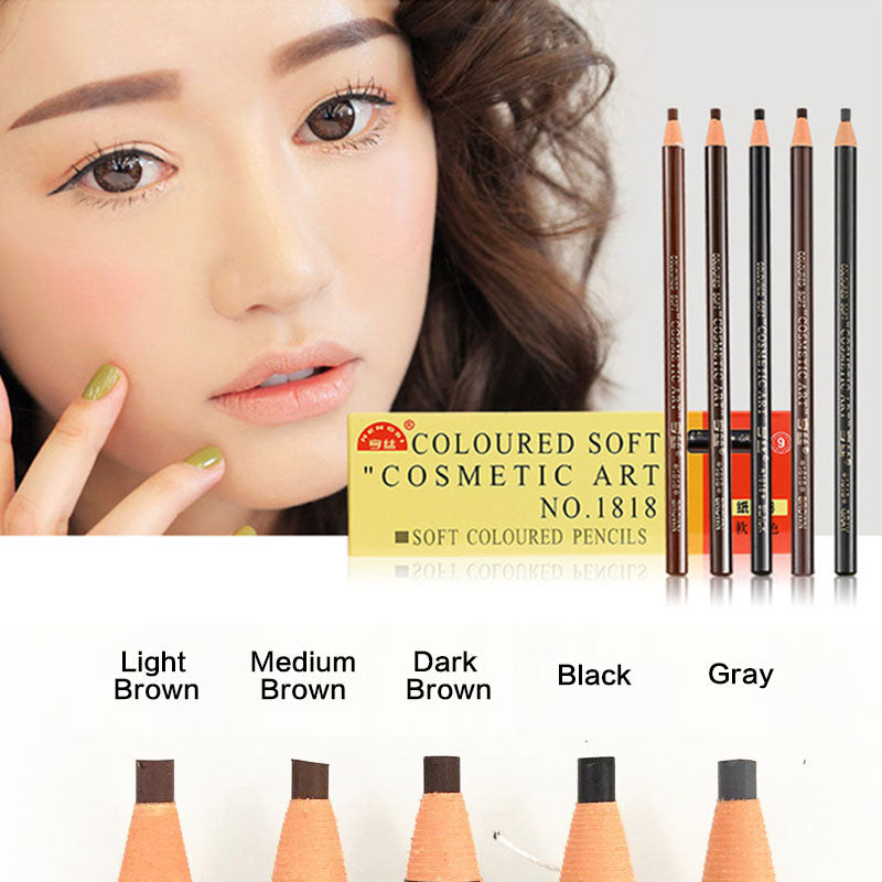 5pcs/Set Eyebrow Pencil Makeup Eyebrow Enhancers Cosmetic Art Waterproof Tint Stereo Types Coloured Beauty Tools Free Shipping