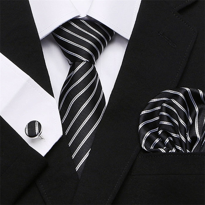 Men`s Tie Silk Red Plaid print Jacquard Woven Tie + Hanky + Cufflinks Sets For Formal Wedding Business Party Free Postage