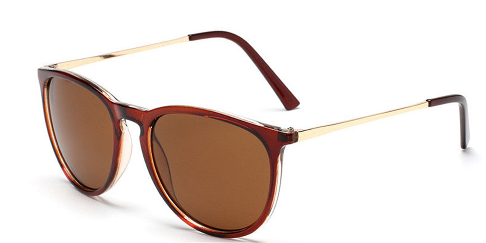 ZXWLYXGX   Retro Male Round Sunglasses Women Men Brand Designer Sun Glasses For Lady Alloy Mirror  Oculos De Sol