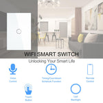 Smart Wifi Touch Switch No Neutral Wire Required Smart Home 1/2/3 Gang Light Switch 220V Support Alexa Tuya App 433RF Remote