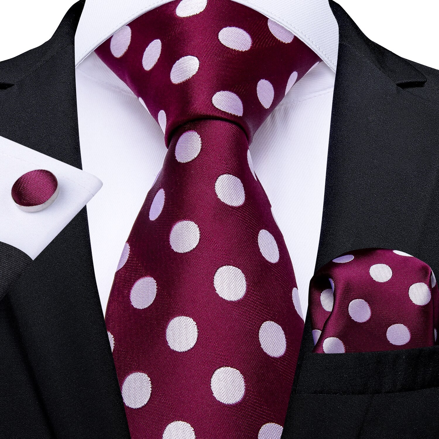 New Design Wedding Men Tie Red  Solid Striped Paisley Neckties For Men Business Dropshipping DiBanGu Hanky Cufflinks Tie Set