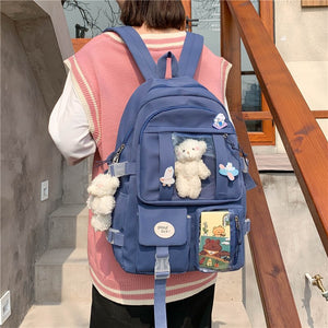 Japanese High School Girls Backpack School Bags For Teenage Girls Multi Pockets New Kawaii Backpack Women Harajuku Cute Mochila