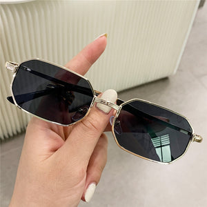 Narrow Men&#39;s Sunglasses Fashion Rectangle Women metal Luxury Brand Sun glasses 2021 Classic Oculos Masculino Glasses UV400