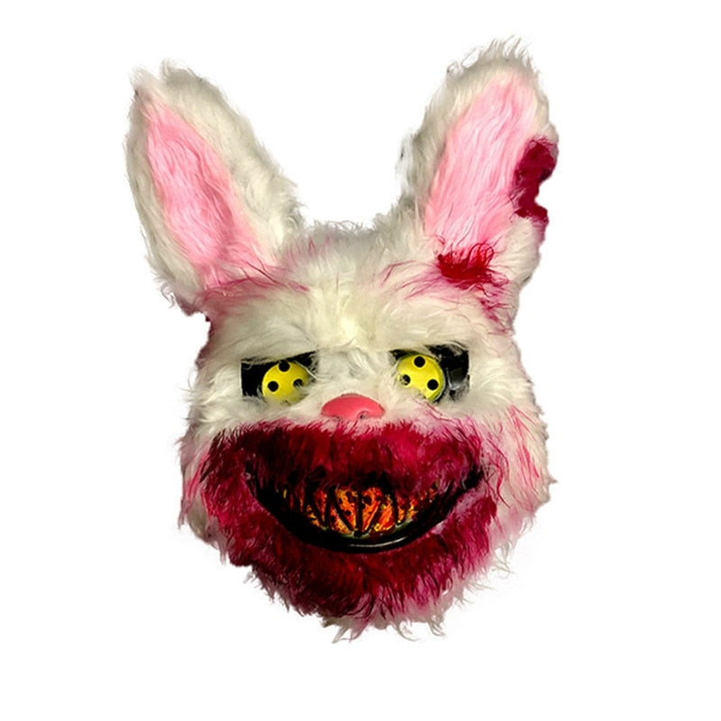 Rabbit Cosplay Mask Halloween Party Scary Head Cover Halloween Carnival Costume Headgear Props Handmade Dance Masquerade Horror