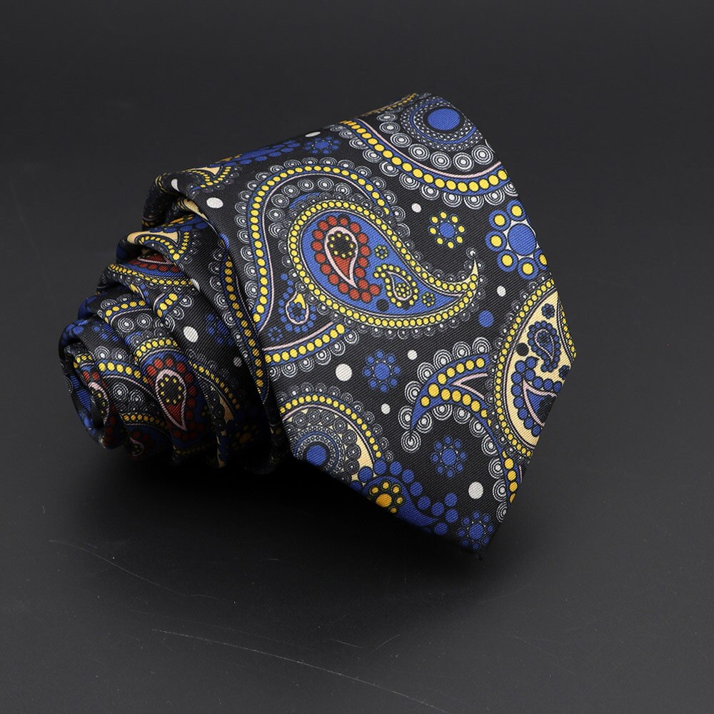 Novelty Ties Men&#39;s Formal 7cm Soft Silk Necktie Paisley Floral Dots Business Wedding Neck Tie Gravatas Daily Wear Accessory Gift