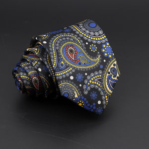Novelty Ties Men&#39;s Formal 7cm Soft Silk Necktie Paisley Floral Dots Business Wedding Neck Tie Gravatas Daily Wear Accessory Gift