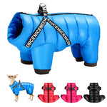 Warm Dog Clothes With Harness Winter Thick Dog Clothing Jacket Waterproof Pet Coat For Small Medium Dogs Soft Pets Jumpsuit