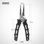 Booms Fishing F07 Stainless Steel Fishing Pliers Braid line Cutters Crimper Hook Remover Saltwater Resistant Fishing Gear Tool