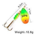FISH KING Spinner Bait 3.9g 4.6g 7.4g 10.8g 15g Rotating Spinners Spoon Lures pike Metal With Treble Hooks Fishing Lure