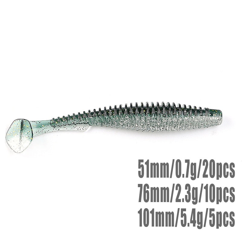 2022 supercontinent new t tail 51mm/76mm/101mm predator's soft lure, artificial lure for bass fishing With salt add fishy smel