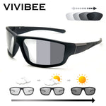 VIVIBEE Men Photochromic Sunglasses Black Sports Goggles Women Color Changing Polarized Driving 2022 Discoloration Sun Glasses