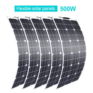 Flexible Solar Panel 100w 200w 300w 400w 500w 600w 1000w for RV Boat Car Home 12V 24V Battery Charger