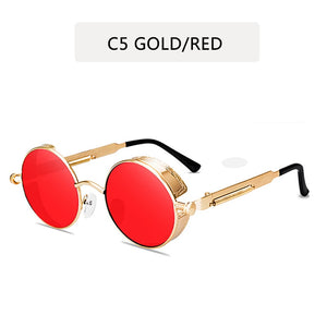 2022 Retro Steampunk Sunglasses Men Women Luxury Brand  Vintage Round Sun Glasses Metal Glasses Fashion Driving Goggle UV400