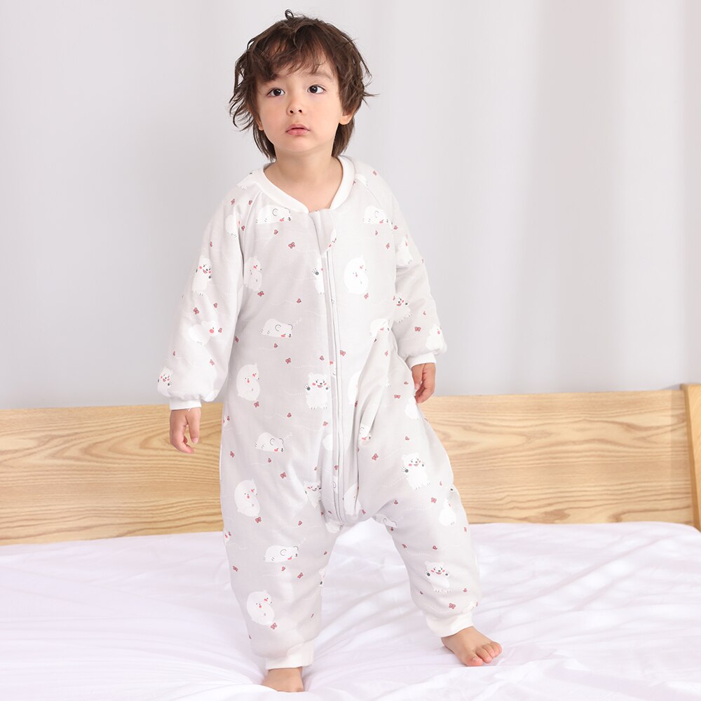 Baby Sleeping Bag Cute Flowers Print Toddler Sleepwear Walk Play Pajamas 2.5Tog Thick Winter Keep Warm Sleepsack 1-4 Years