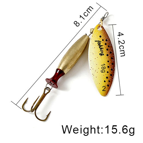 FISH KING Spinner Lure Bait Long Cast 18g 24g Spoon Lures pike Metal Fishing Lure Bass Hard Bait With Hooks