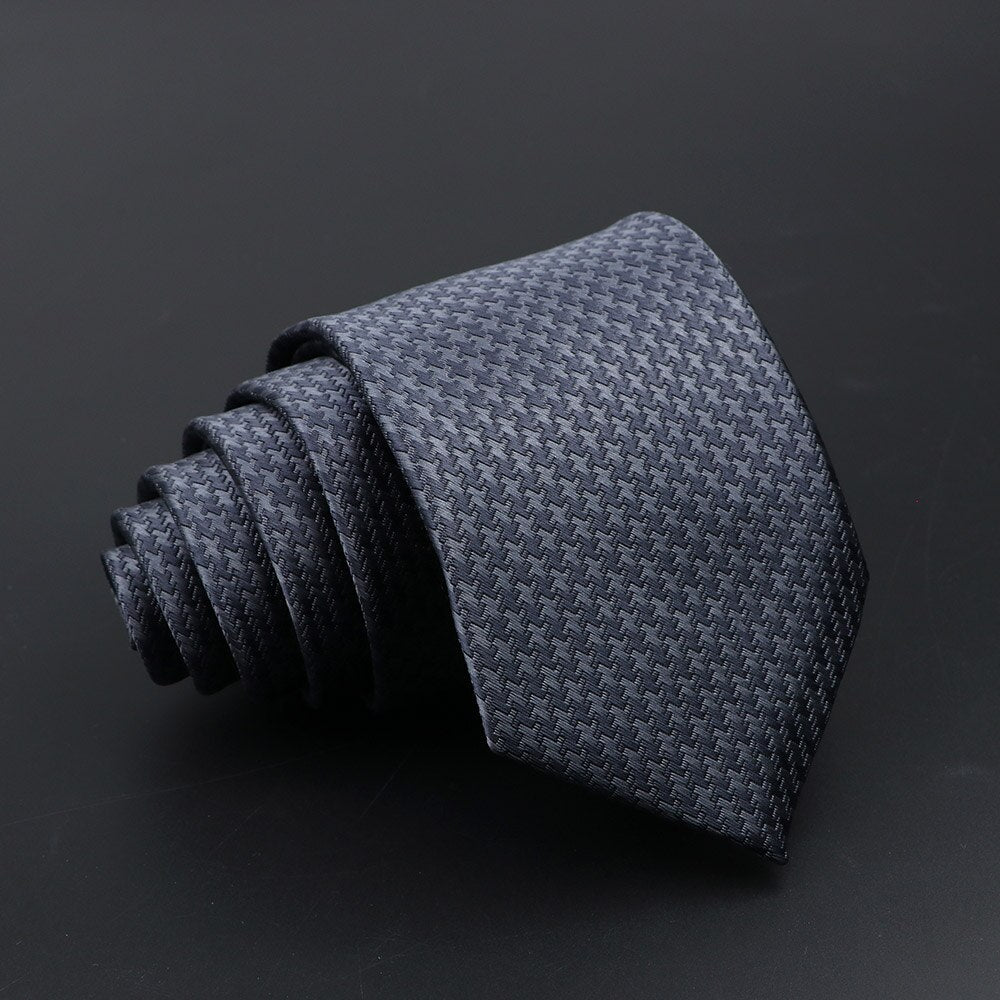 Classic Tie For Men Business Solid Color Stripe Plaid Dots 7cm Jacquard Wedding Dress Necktie Daily Wear Cravat Accessories Gift