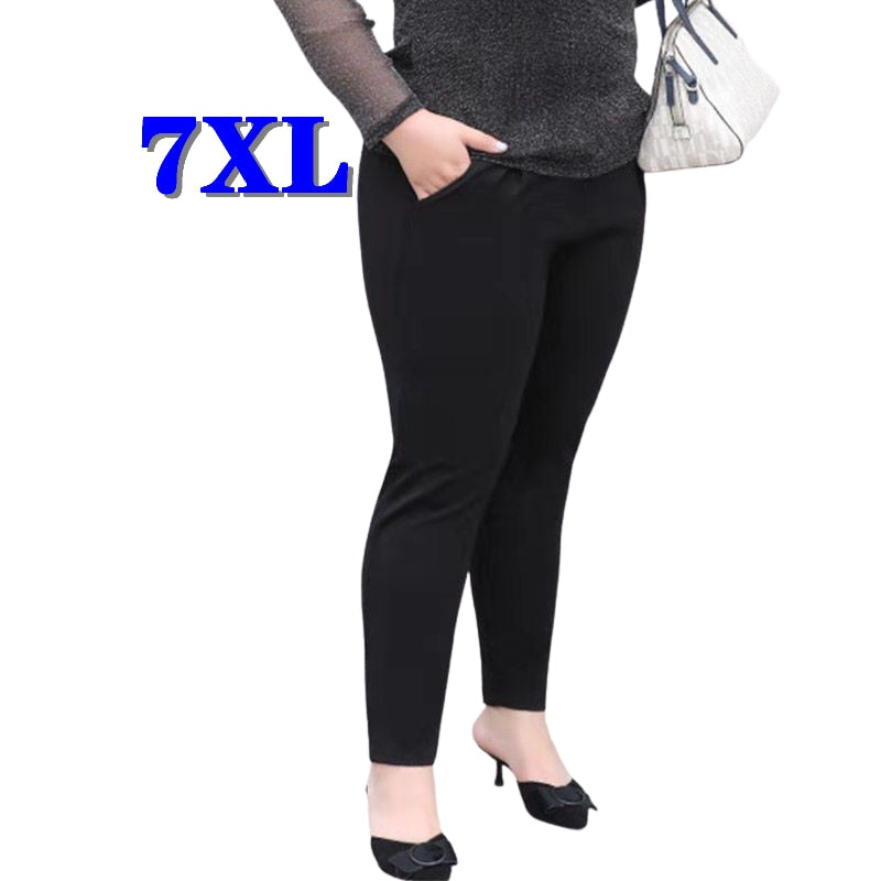 Plus Size Pants Women Clothing Oversized Trousers High Waisted Fashion Office Lady Casual Pantalones 5XL 6XL 7XL Free Shipping