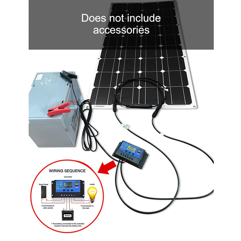 Dokio 18V/16V 100W 200W Flexible Monocrystalline Solar Panel Charge 12V Battery For Car/Boat/ Home Waterproof Solar Panel China