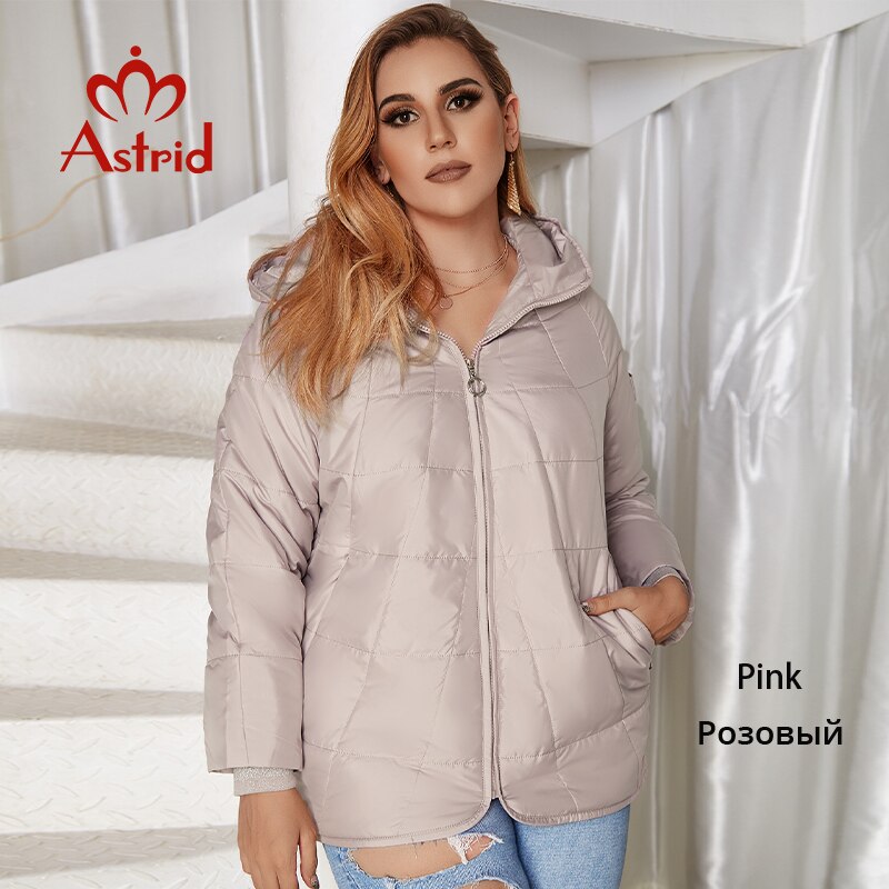 Astrid 2022 New Autumn Winter Women&#39;s coat women Windproof warm parka Plaid fashion Jacket hood Plus size female clothing 9385