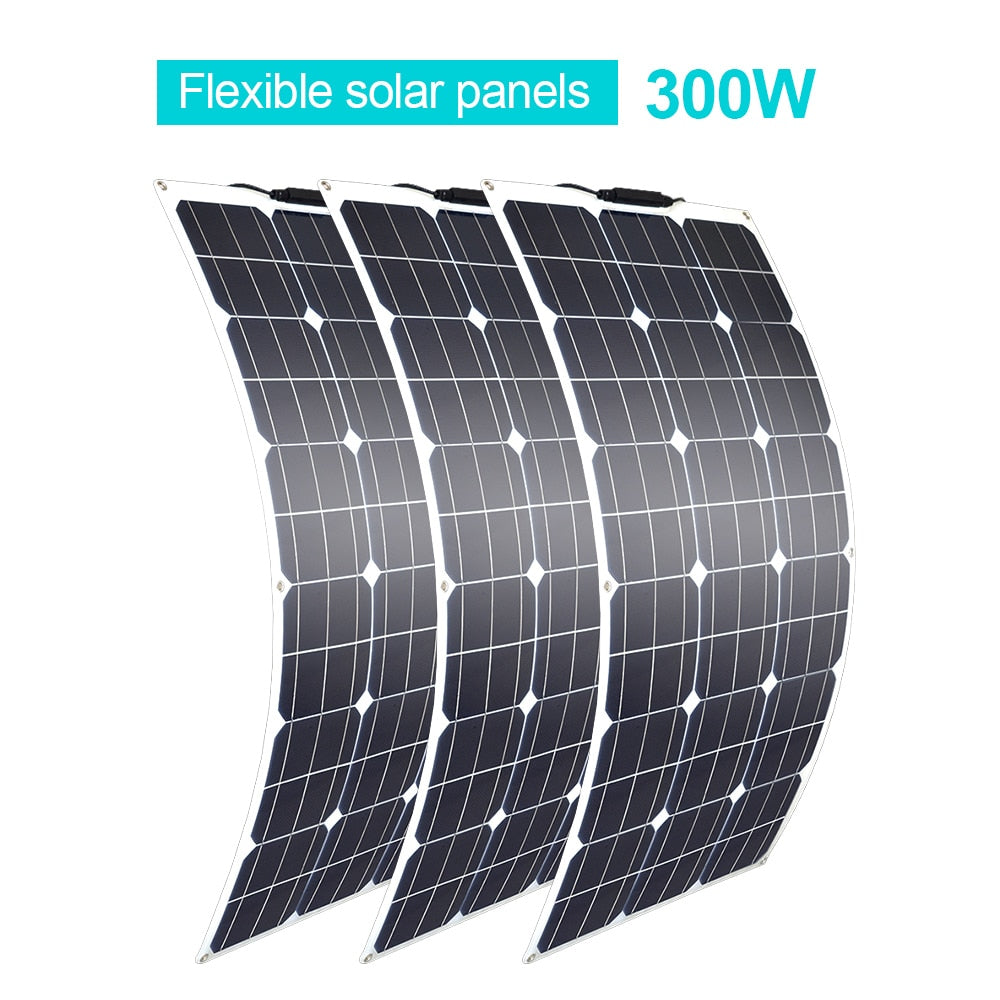 Flexible Solar Panel 100w 200w 300w 400w 500w 600w 1000w for RV Boat Car Home 12V 24V Battery Charger