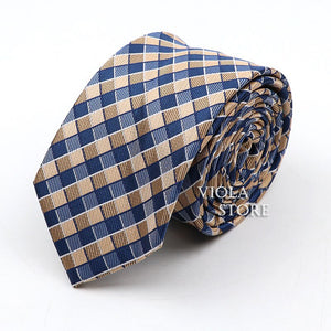 Classic Plaid Polyester Necktie 7cm Fashion Young Male Office Tie Party Daily Casual Suit Striped Cravat Top Men Gift Accessory
