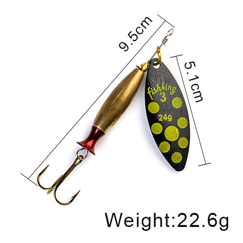 FISH KING Spinner Lure Bait Long Cast 18g 24g Spoon Lures pike Metal Fishing Lure Bass Hard Bait With Hooks