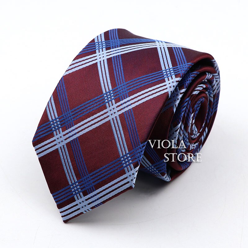 Classic Plaid Polyester Necktie 7cm Fashion Young Male Office Tie Party Daily Casual Suit Striped Cravat Top Men Gift Accessory