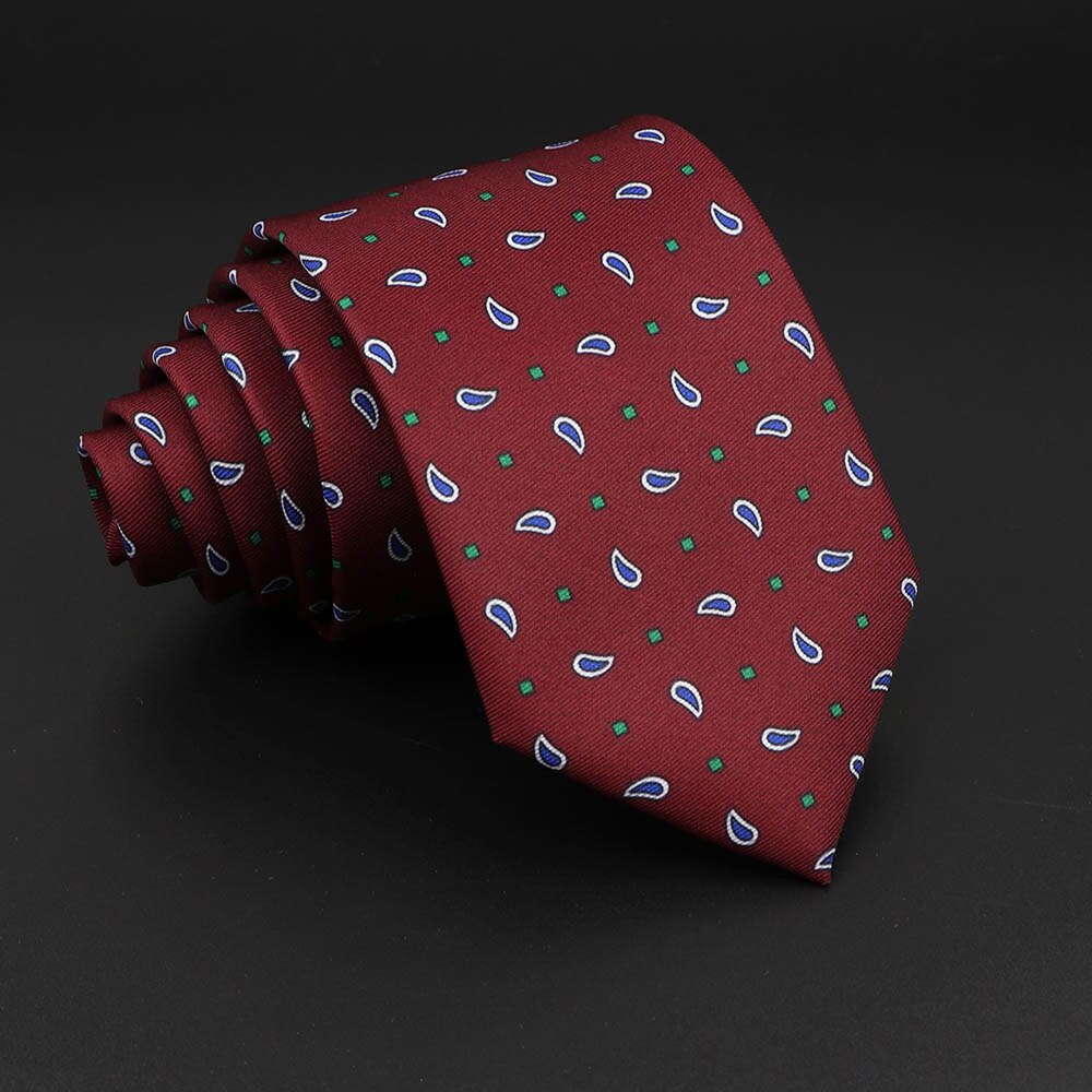 Novelty Ties Men&#39;s Formal 7cm Soft Silk Necktie Paisley Floral Dots Business Wedding Neck Tie Gravatas Daily Wear Accessory Gift