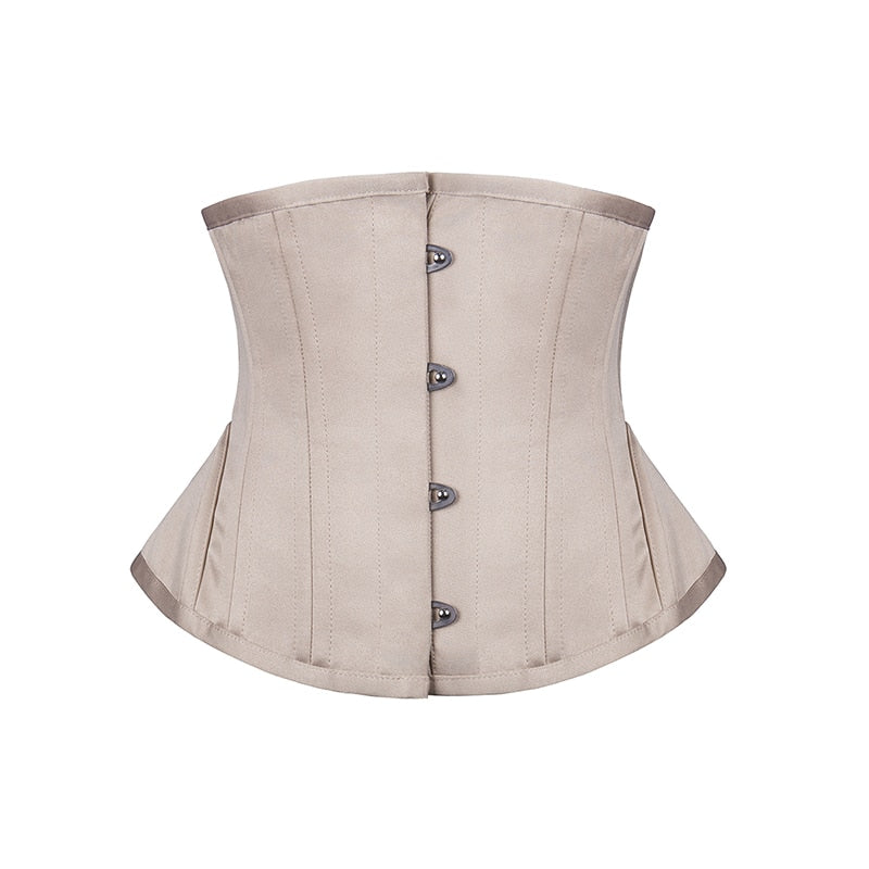 Burvogue Underbust Steampunk Corset Waist Control Gothic Corsets Cincher with Curved Hem Bustiers Embroidery Short Waist Trainer
