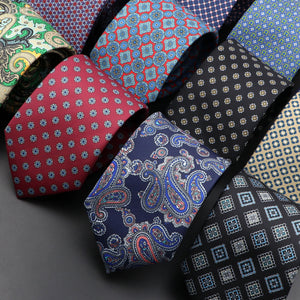 Novelty Ties Men&#39;s Formal 7cm Soft Silk Necktie Paisley Floral Dots Business Wedding Neck Tie Gravatas Daily Wear Accessory Gift