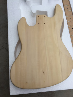 DIY 4 String JB Bass Guitar kit with Basswood Body and Maple Neck and Fingerboard