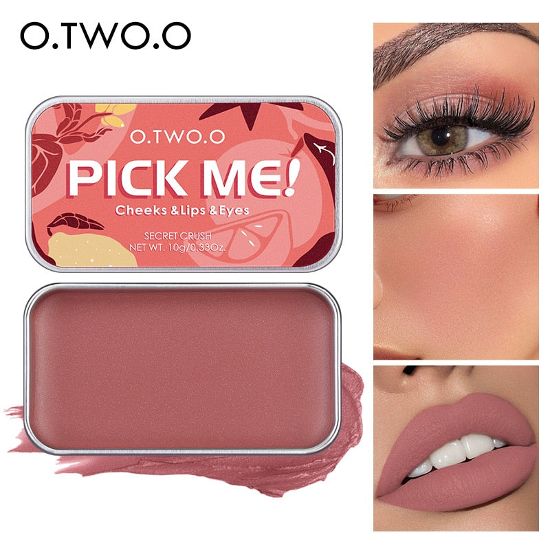 O.TWO.O Multifunctional Makeup Palette 3 IN 1 Lipstick Blush For Face Eyeshadow Lightweight Matte Lip Tint Natural Face Blush