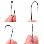 50pcs / 20pcs / Box Circle Carp Eyed Fishing Hook Size 2-22# Ring eye Japan Fishhooks Fishing Hooks Single Jig Fish Hook Tackle