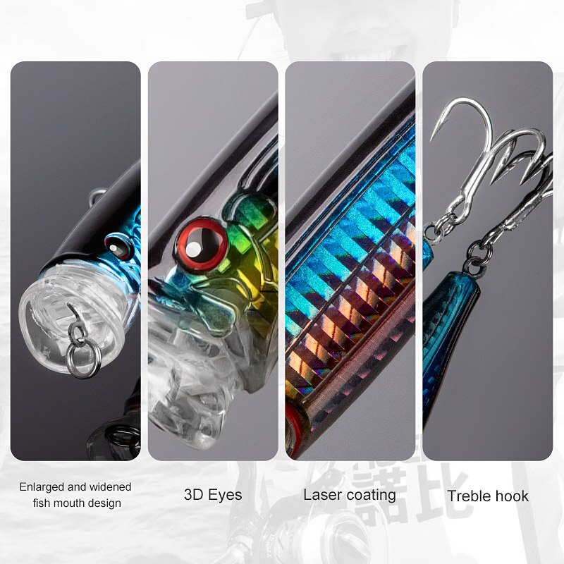 Noeby Feed Popper Spinning Fishing Lure Topwater 100mm20g 120mm29g 150mm55g  Artificial Hard Bait for Pike Tuna Fishing Lures