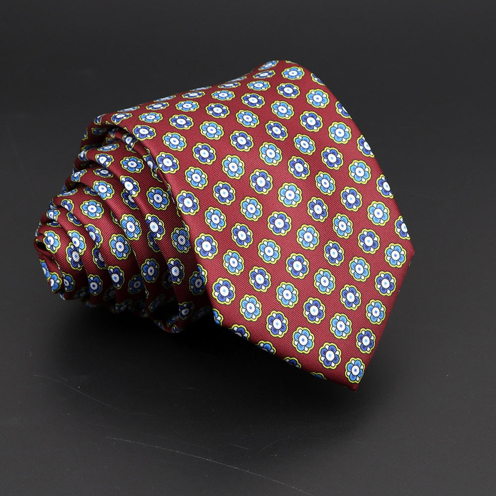 Novelty Ties Men&#39;s Formal 7cm Soft Silk Necktie Paisley Floral Dots Business Wedding Neck Tie Gravatas Daily Wear Accessory Gift