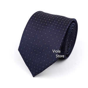Classic Plaid Polyester Necktie 7cm Fashion Young Male Office Tie Party Daily Casual Suit Striped Cravat Top Men Gift Accessory