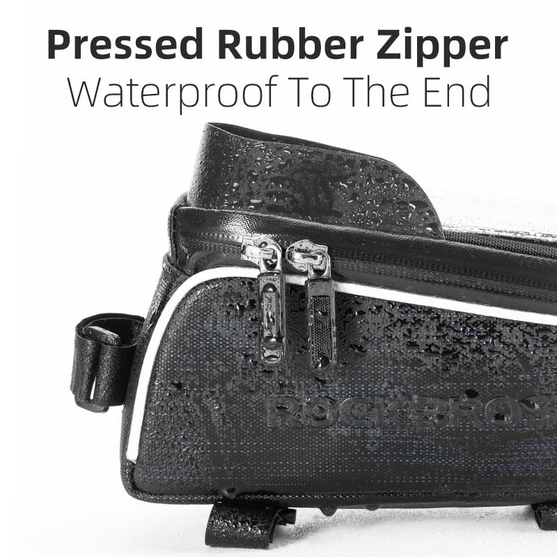 ROCKBROS Bike Bag Front Phone Bicycle Bag For Bicycle Tube Waterproof Touch Screen Saddle Package For 6.5Inch Bike Accessories