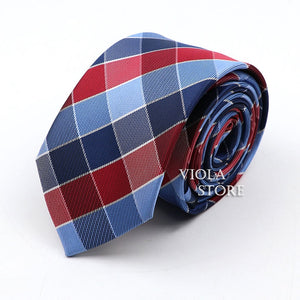 Classic Plaid Polyester Necktie 7cm Fashion Young Male Office Tie Party Daily Casual Suit Striped Cravat Top Men Gift Accessory