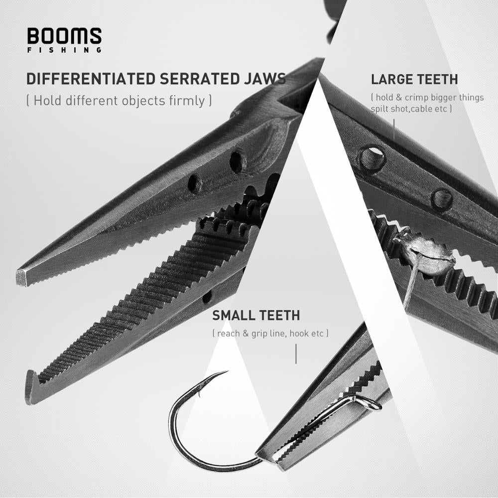 Booms Fishing F07 Stainless Steel Fishing Pliers Braid line Cutters Crimper Hook Remover Saltwater Resistant Fishing Gear Tool