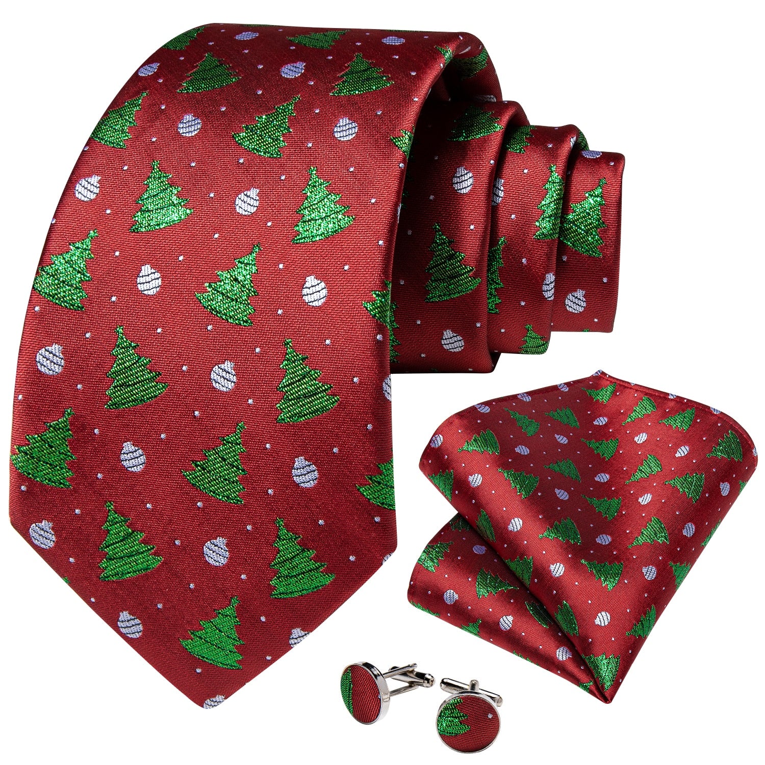 Mens Christmas Tie Set Red Blue 8cm Wide Silk Neck Tie Gift For Men Wedding Accessories